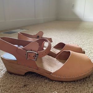 MIA Anja Swedish Clogs in Natural Leather, Size EUR 39/ US 8 and 8.5